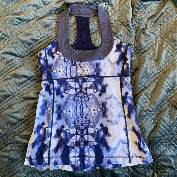 Lululemon Scoop Neck Tank size 6 ink blot indigo - Picture 3 of 4